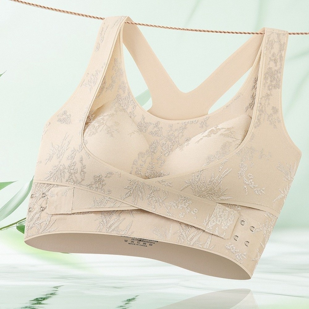 ComfortFit Plus Size Front Closure Seamless Push Up Bra With Cross Back Support 2