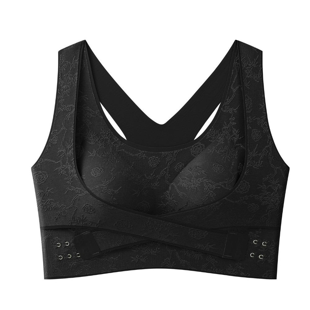 ComfortFit Plus Size Front Closure Seamless Push Up Bra With Cross Back Support 5