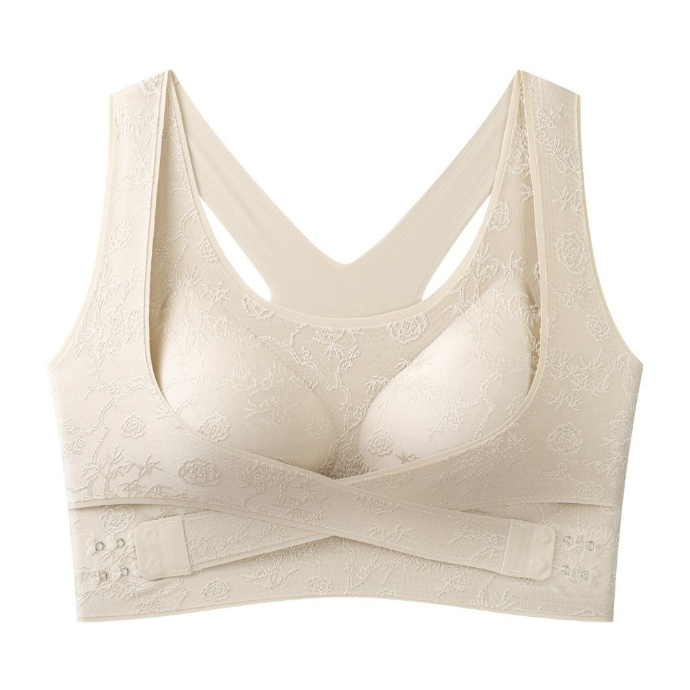 ComfortFit Plus Size Front Closure Seamless Push Up Bra With Cross Back Support 6