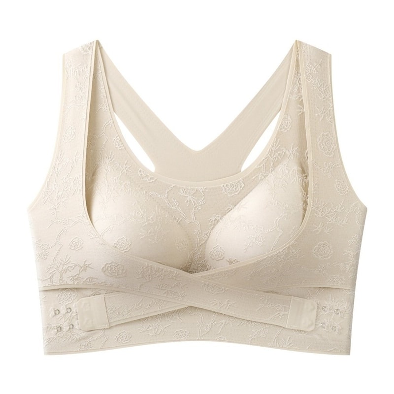 ComfortFit Plus Size Front Closure Seamless Push Up Bra With Cross Back Support 6