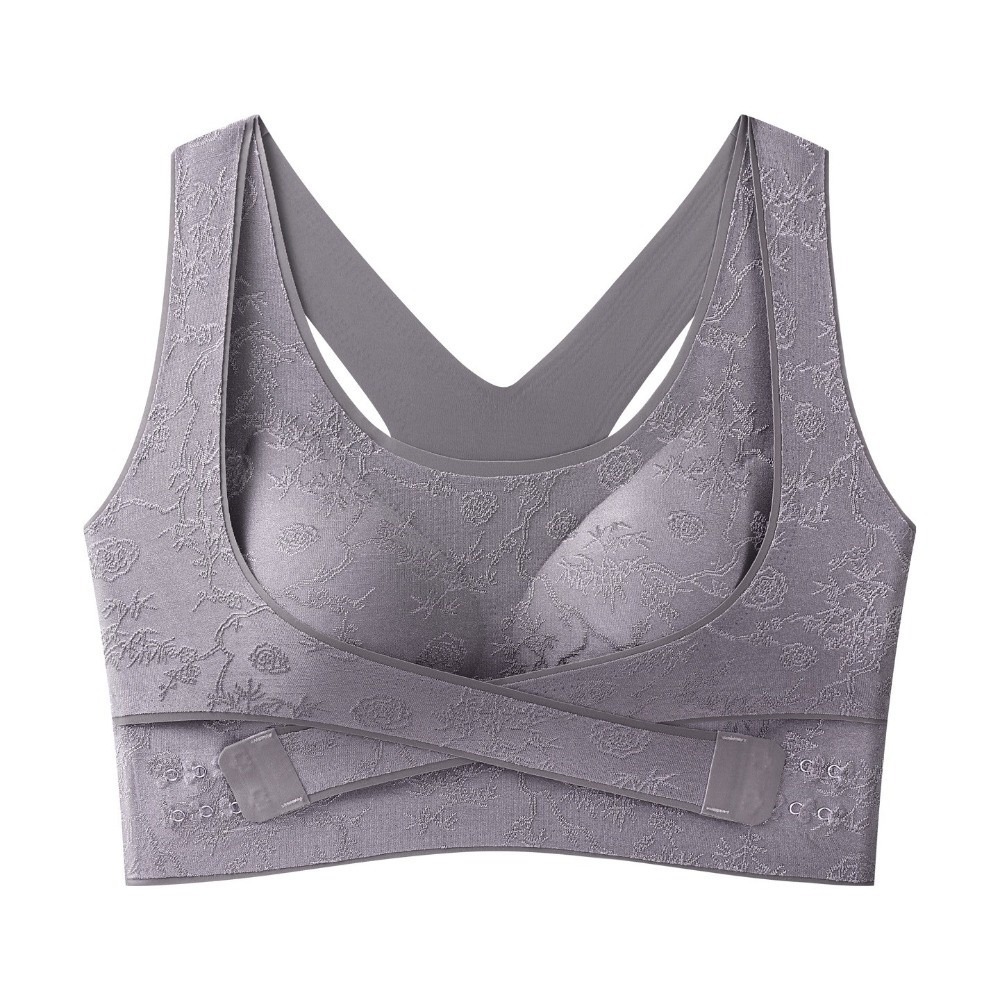 ComfortFit Plus Size Front Closure Seamless Push Up Bra With Cross Back Support 7