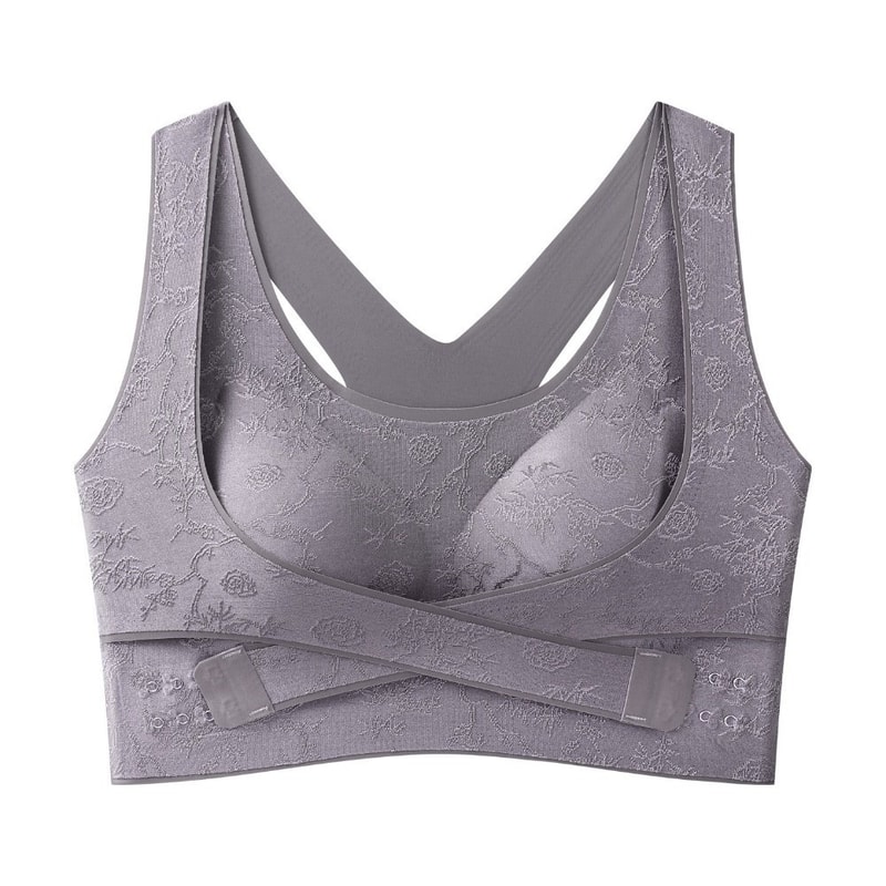 ComfortFit Plus Size Front Closure Seamless Push Up Bra With Cross Back Support 7