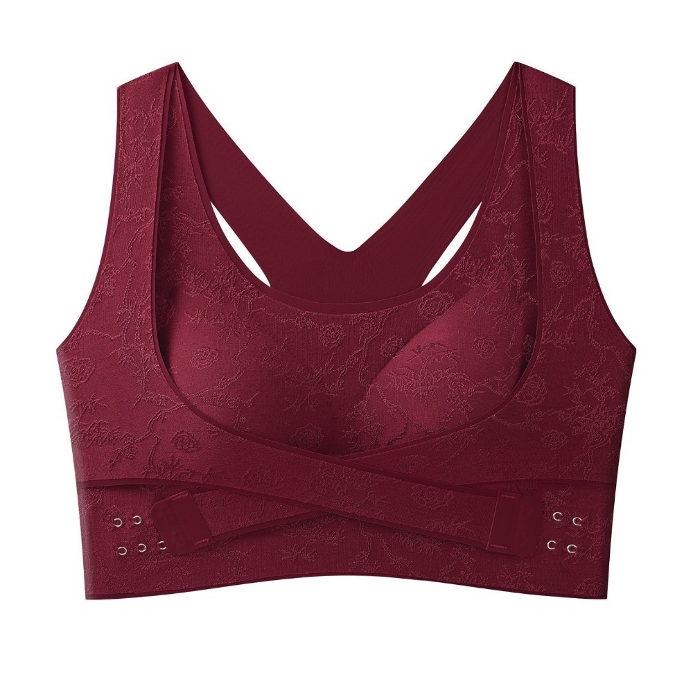 ComfortFit Plus Size Front Closure Seamless Push Up Bra With Cross Back Support 9
