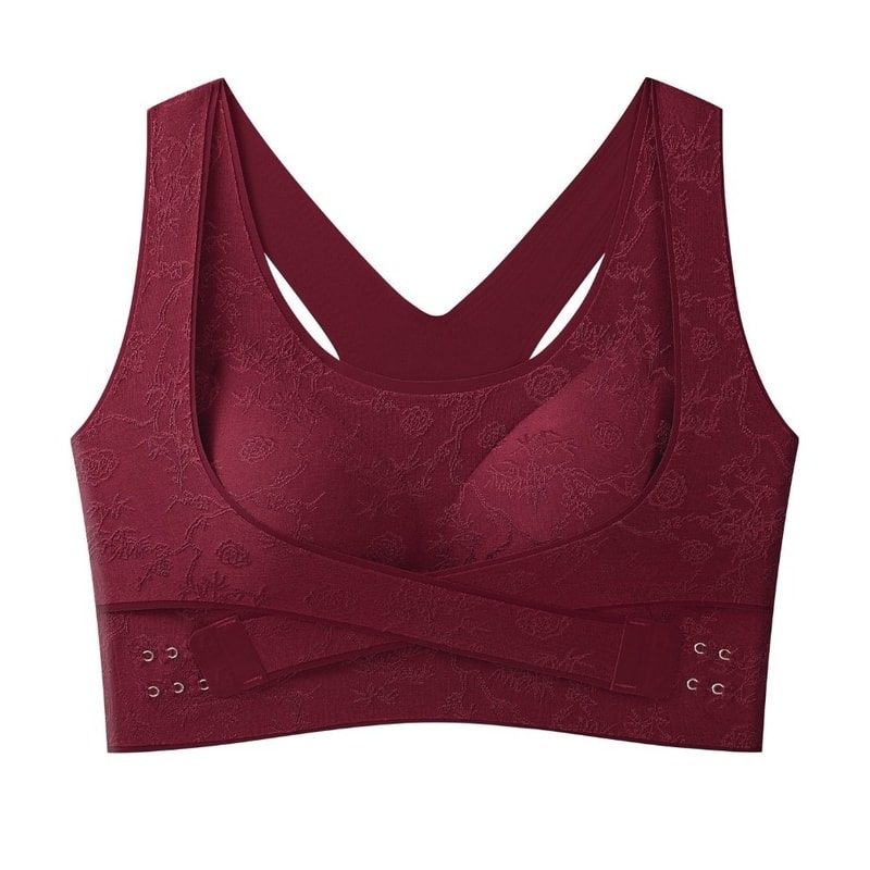 ComfortFit Plus Size Front Closure Seamless Push Up Bra With Cross Back Support 9