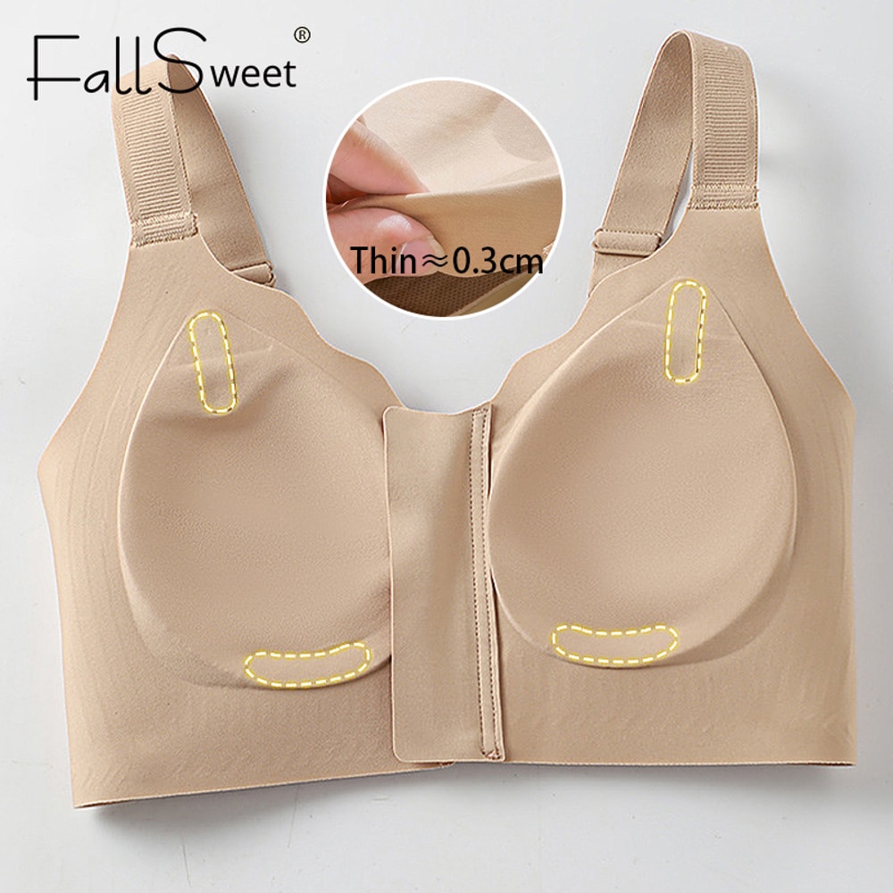 ComfortFit Zip Front Wireless Sports Bra Seamless Push Up Bralette 3
