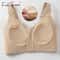 ComfortFit Zip Front Wireless Sports Bra Seamless Push Up Bralette 3