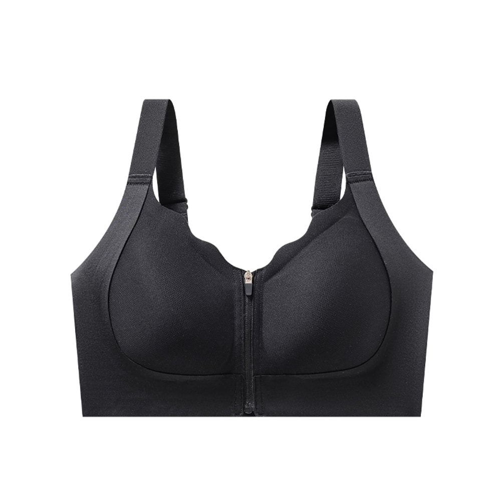 ComfortFit Zip Front Wireless Sports Bra Seamless Push Up Bralette 5