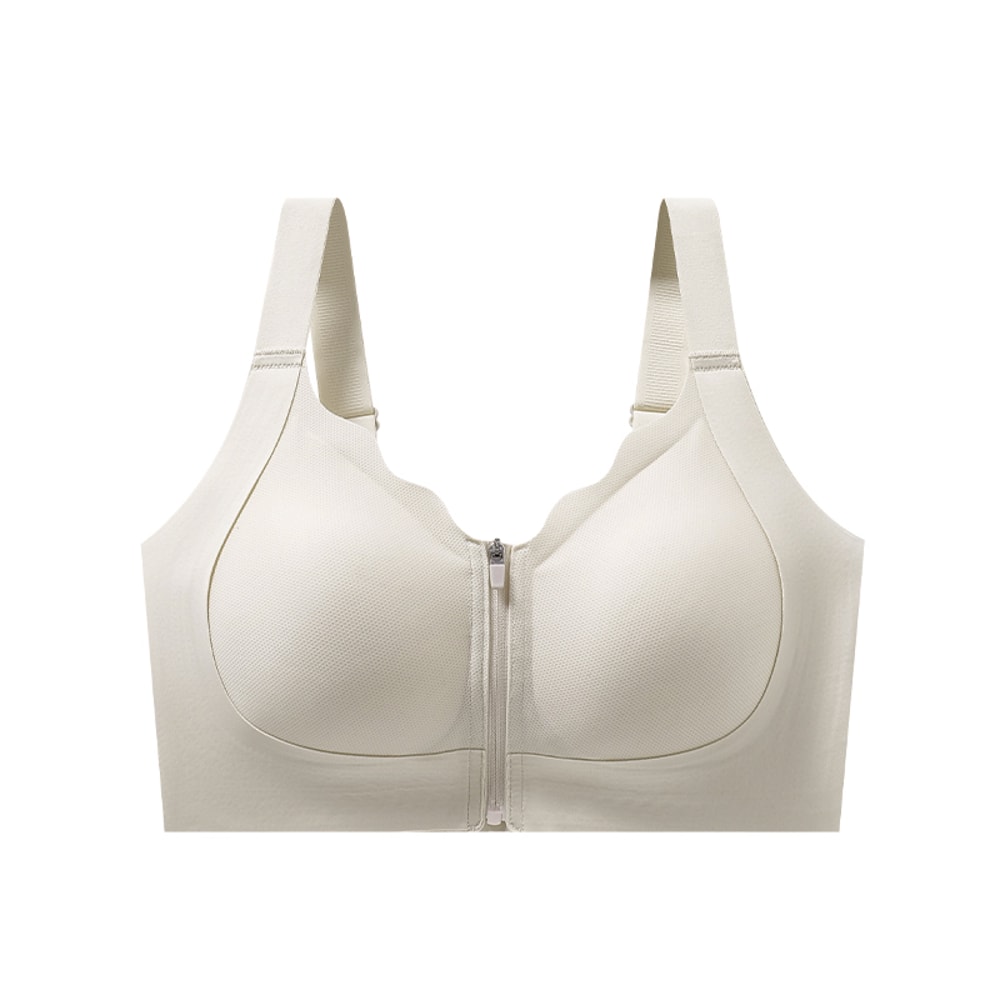 ComfortFit Zip Front Wireless Sports Bra Seamless Push Up Bralette 6