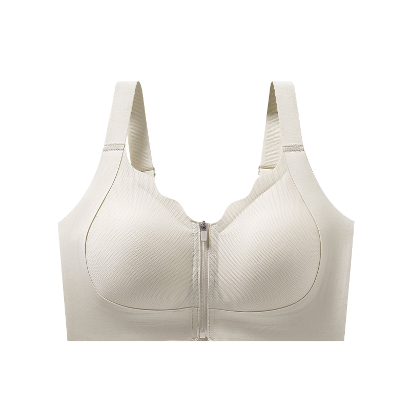 ComfortFit Zip Front Wireless Sports Bra Seamless Push Up Bralette 6
