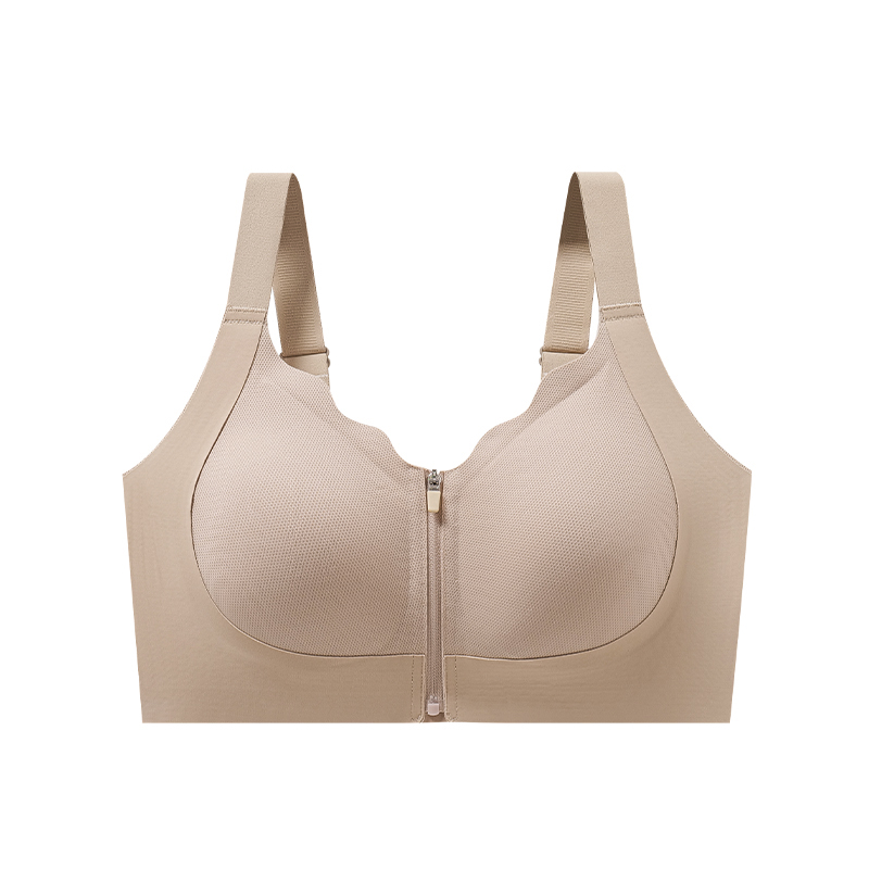 ComfortFit Zip Front Wireless Sports Bra Seamless Push Up Bralette 7