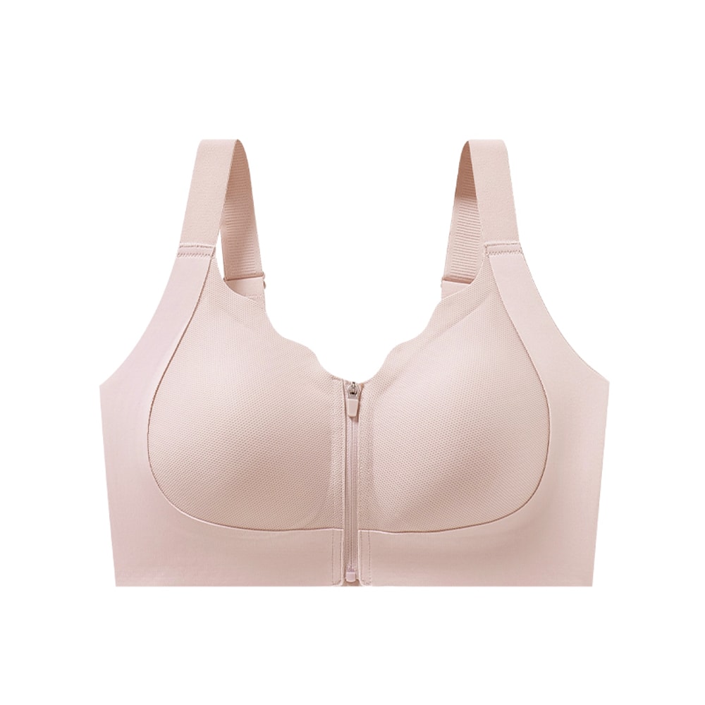ComfortFit Zip Front Wireless Sports Bra Seamless Push Up Bralette 8