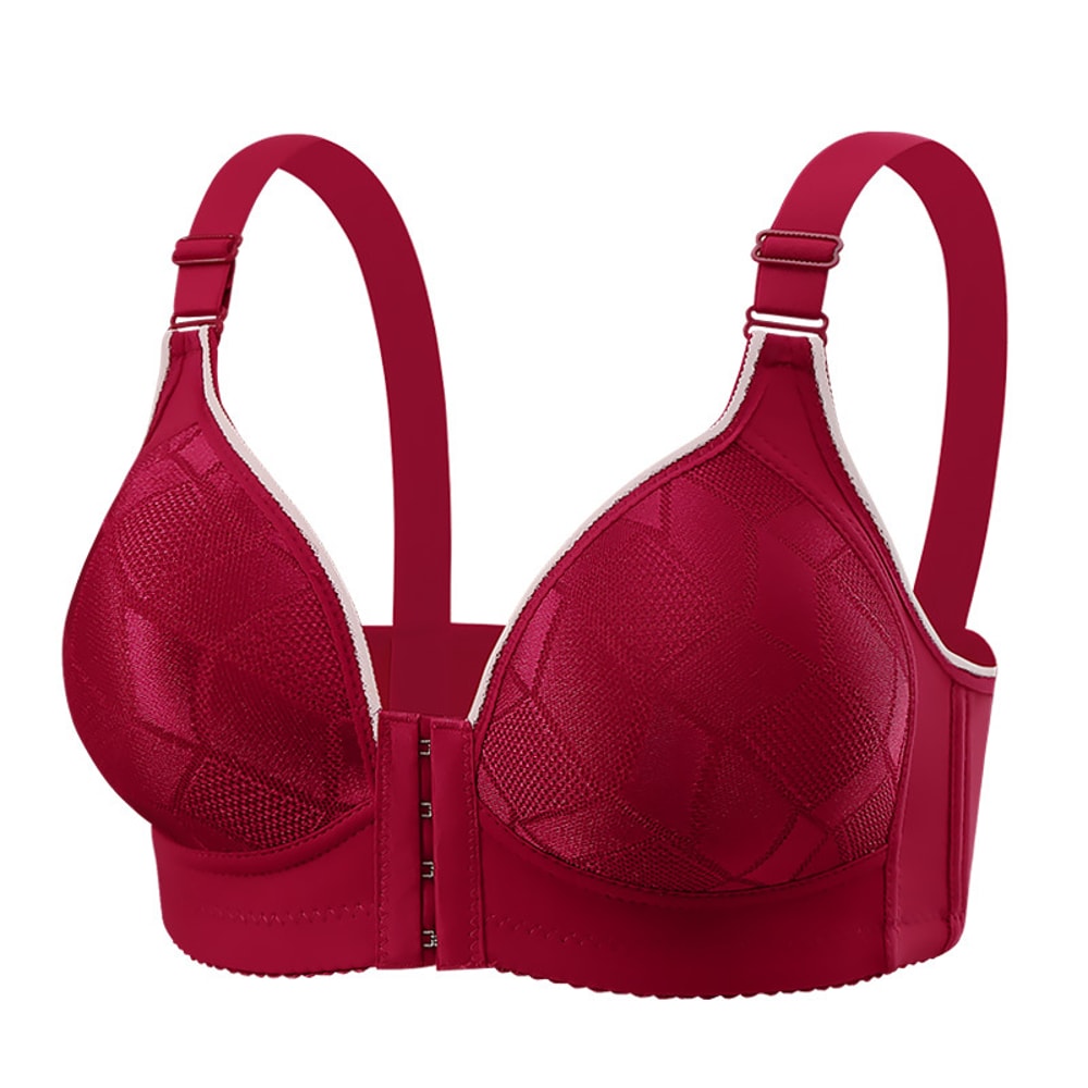 Seamless Front Closure Underwire Anti Sagging Bra With Front Buckle Support 1