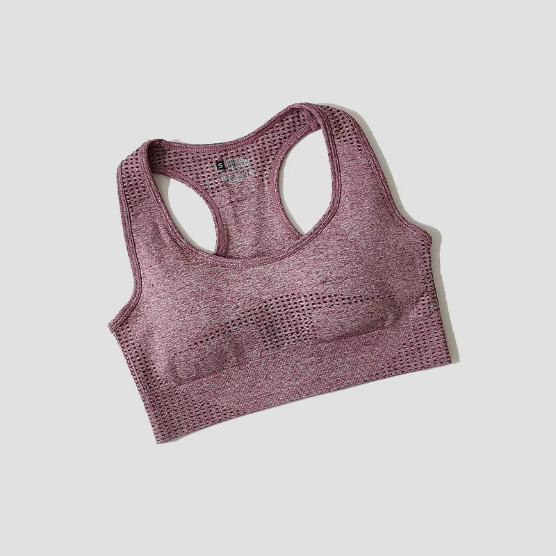 High Support Seamless Padded Yoga Bra High Impact Sports Bra Crop Top for Women