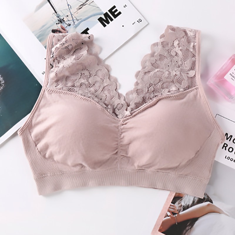 Seamless Lace Wireless Push Up Bralette Comfort Sports Bra Tube Top 3
