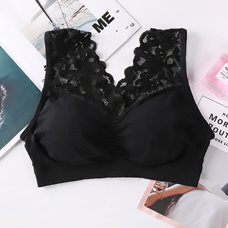 Seamless Lace Wireless Push Up Bralette Comfort Sports Bra Tube Top 6