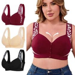 plus size front closure wireless comfort bra seamless full coverage support