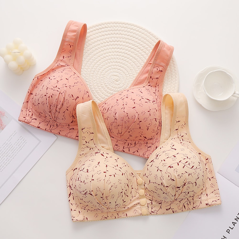 ComfortFit Front Buckle Vest Style Plus Size Bra Wireless Comfort Breathable Underwear 3