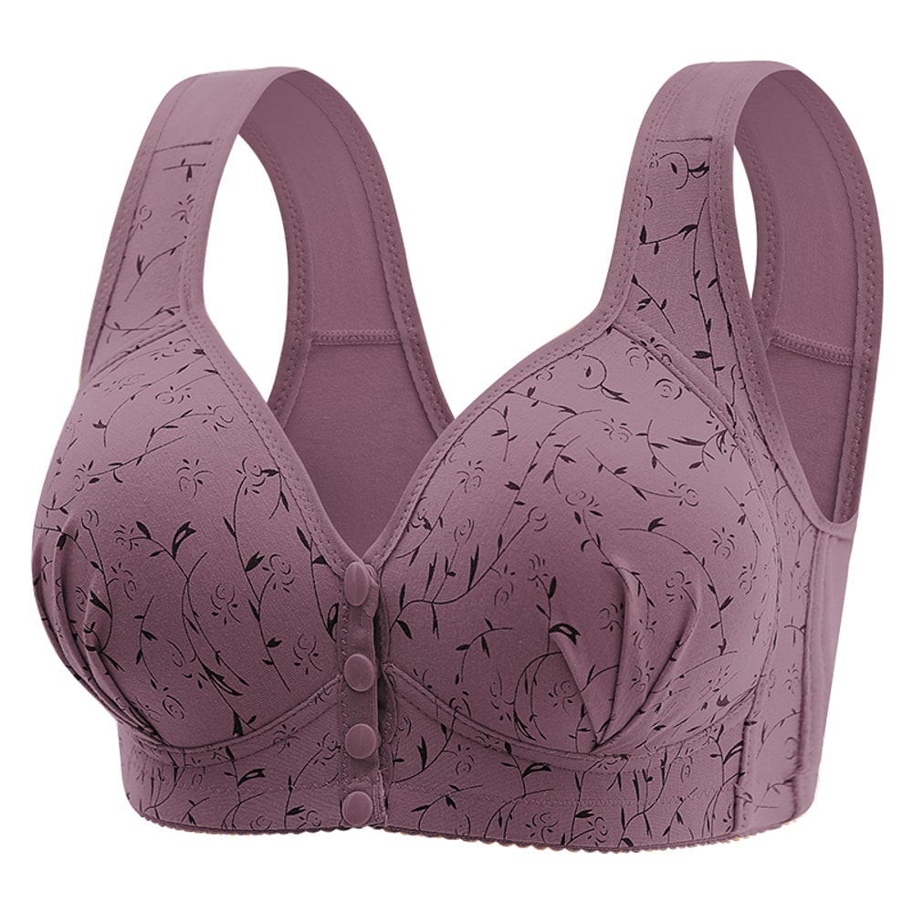 ComfortFit Front Buckle Vest Style Plus Size Bra Wireless Comfort Breathable Underwear 9