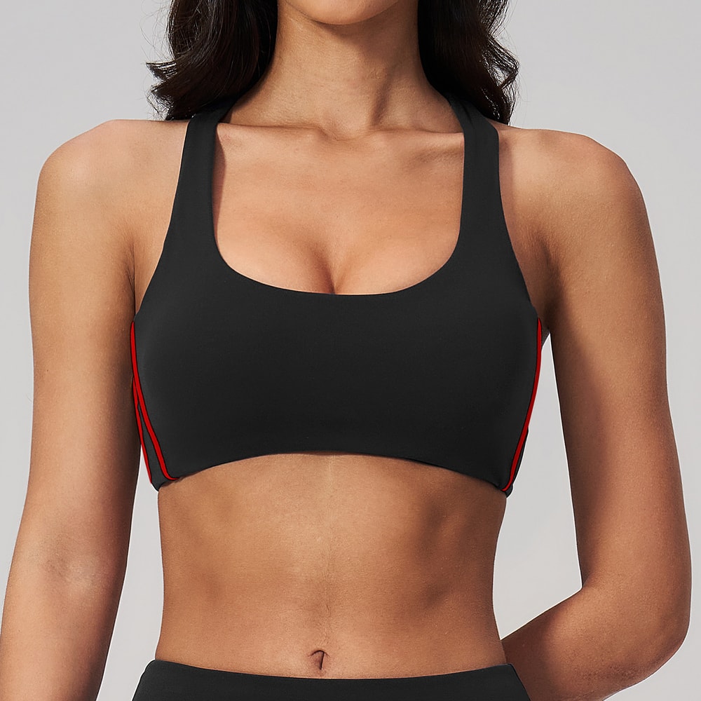 Color Block Womens Sports Bra Padded Yoga Bra Quick Dry Workout Crop Top