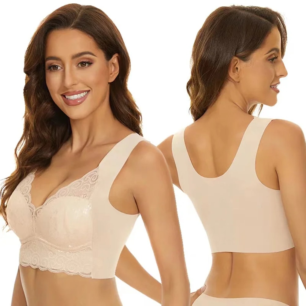 ComfortFit Seamless Back Plus Size Strapless Bra Wireless Cotton Bra for Support & All Day Comfort