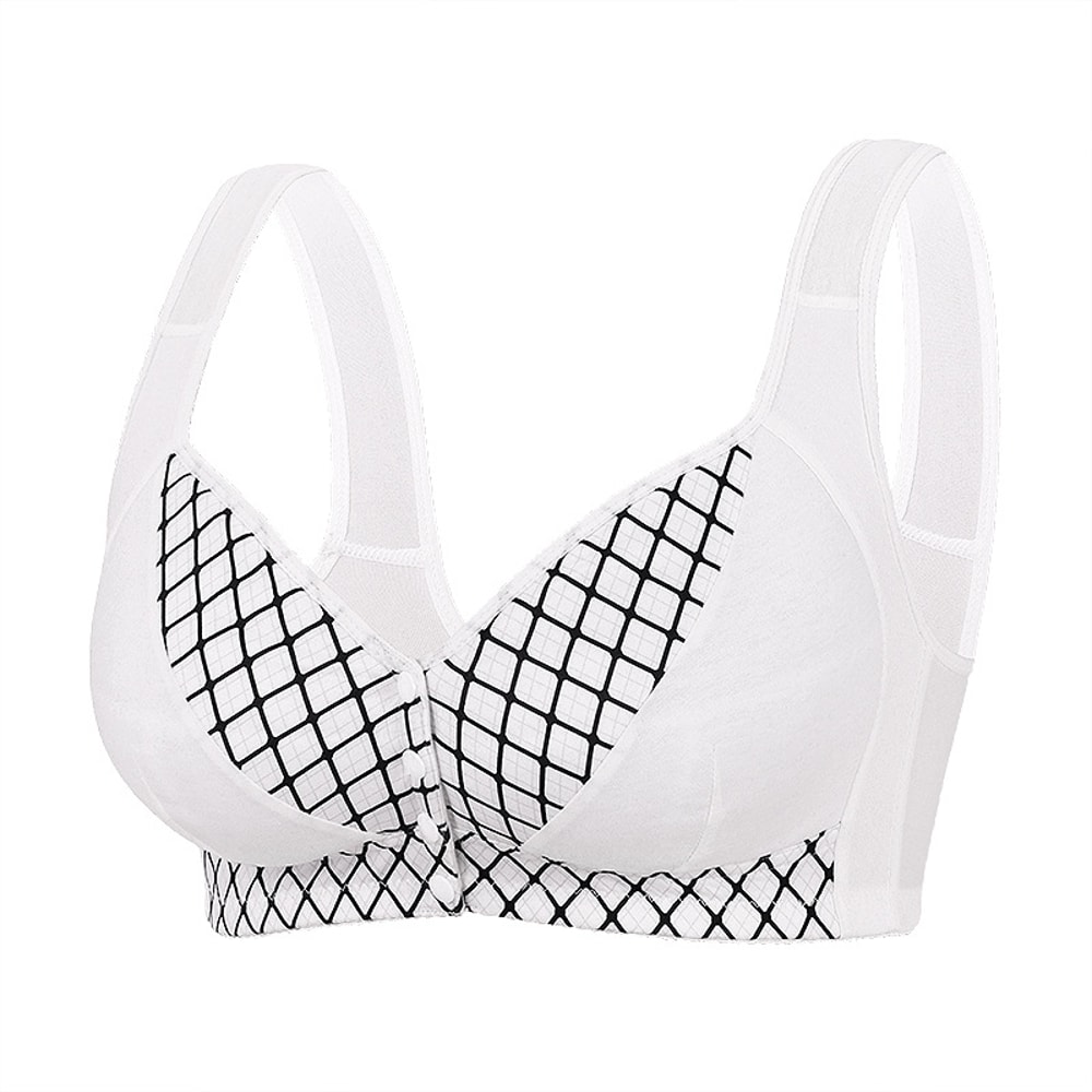 Everyday Comfort Front Closure Wireless Plus Size Bra – Full Coverage Breathable Support
