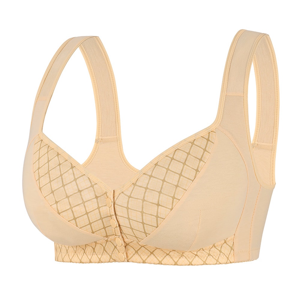 Everyday Comfort Front Closure Wireless Plus Size Bra – Full Coverage Breathable Support