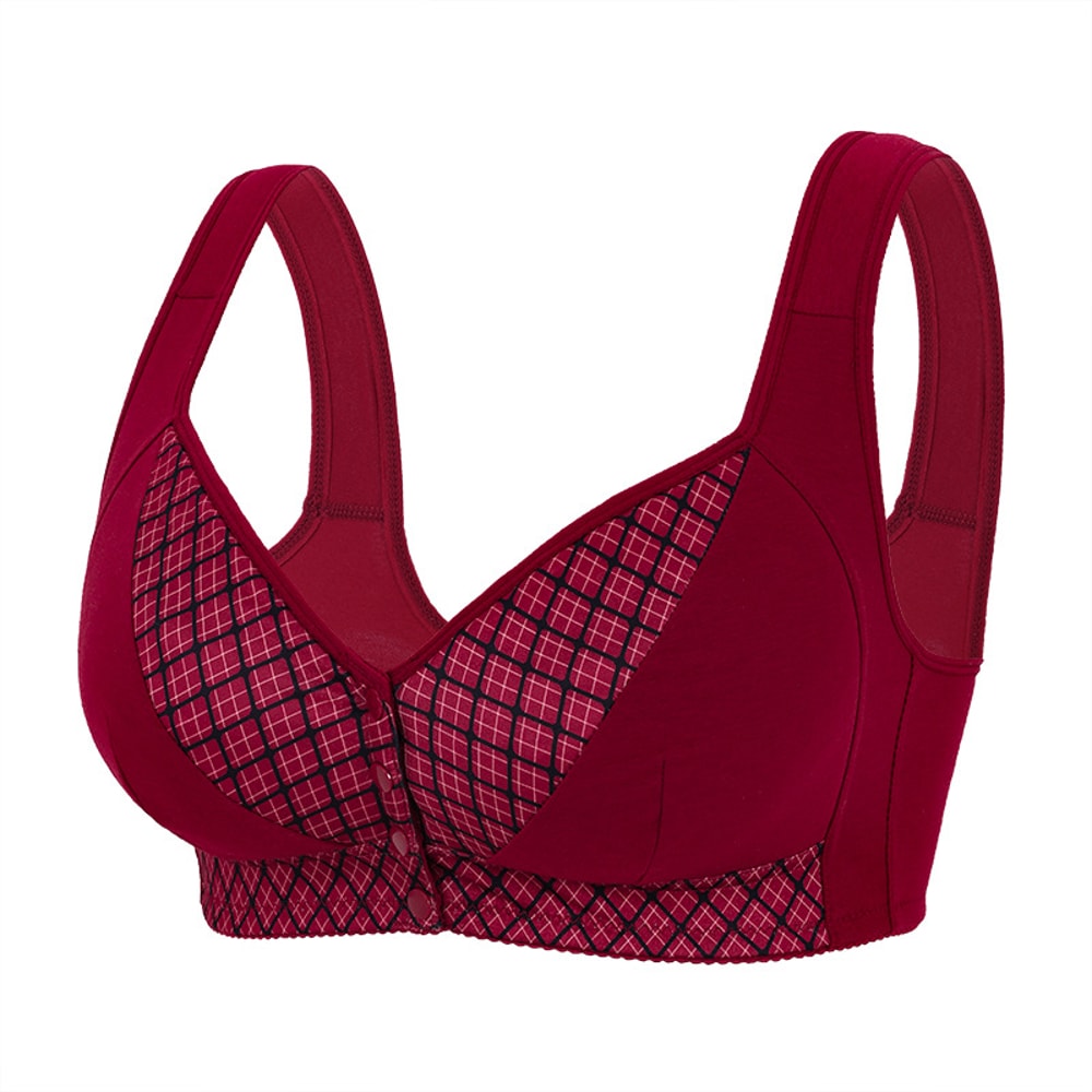 Everyday Comfort Front Closure Wireless Plus Size Bra – Full Coverage Breathable Support