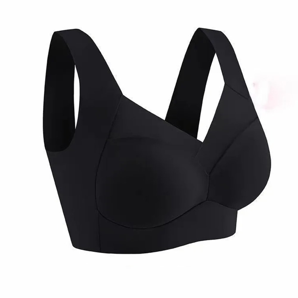 Plus Size Seamless Backless Bralette – Comfort Wireless Mesh Support Bra