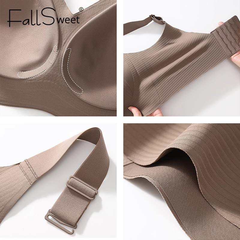 FallSweet Wireless Push Up Bra For Women Plus Size Seamless Thin Cup Comfort Bralette 4