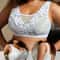 Plus Size Floral Lace Wireless Comfort Bralette – Breathable Wide Strap Lounge & Sleep