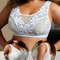 Plus Size Floral Lace Wireless Comfort Bralette – Breathable Wide Strap Lounge & Sleep
