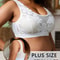 Plus Size Floral Lace Wireless Comfort Bralette – Breathable Wide Strap Lounge & Sleep