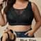 Plus Size Floral Lace Wireless Comfort Bralette – Breathable Wide Strap Lounge & Sleep