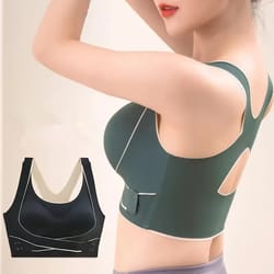 seamless posture support bra with adjustable back & push up lift