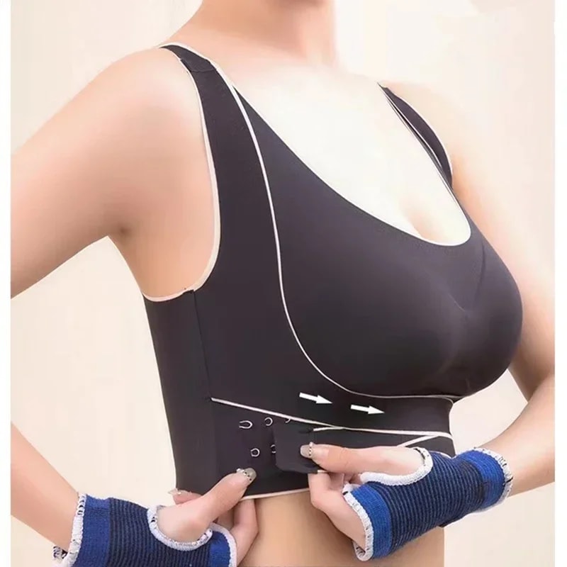 Seamless Posture Support Bra with Adjustable Back & Push Up Lift