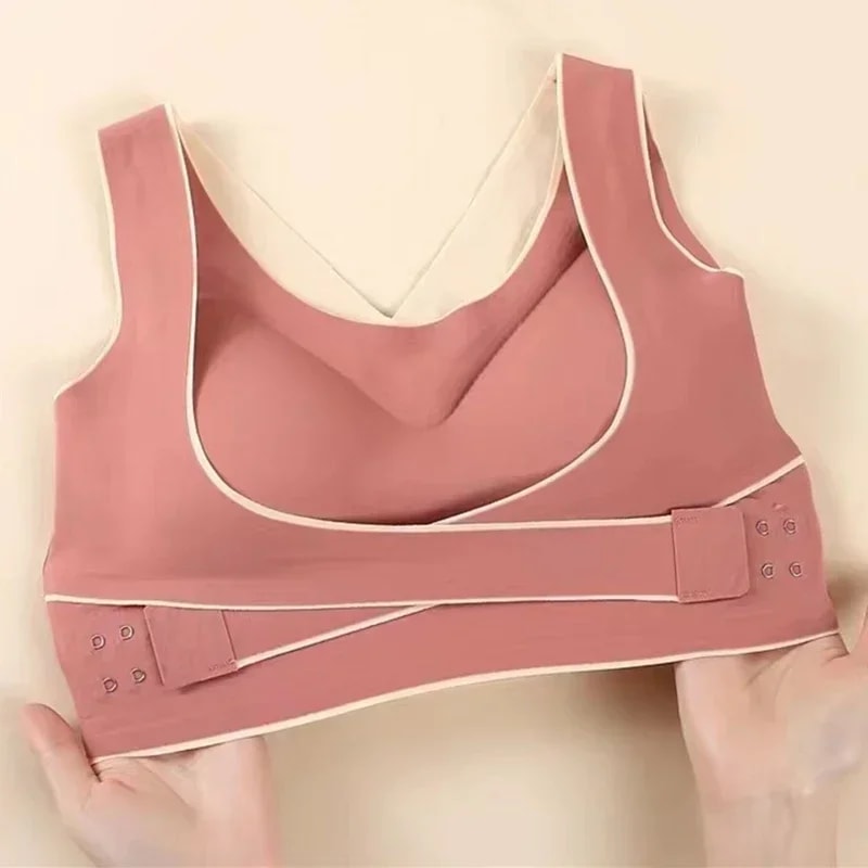 Seamless Posture Support Bra with Adjustable Back & Push Up Lift