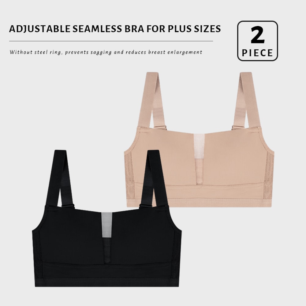 Seamless Plus Size Wireless Bralette Comfortable Deep V Neck Bra For All Day Wear 3