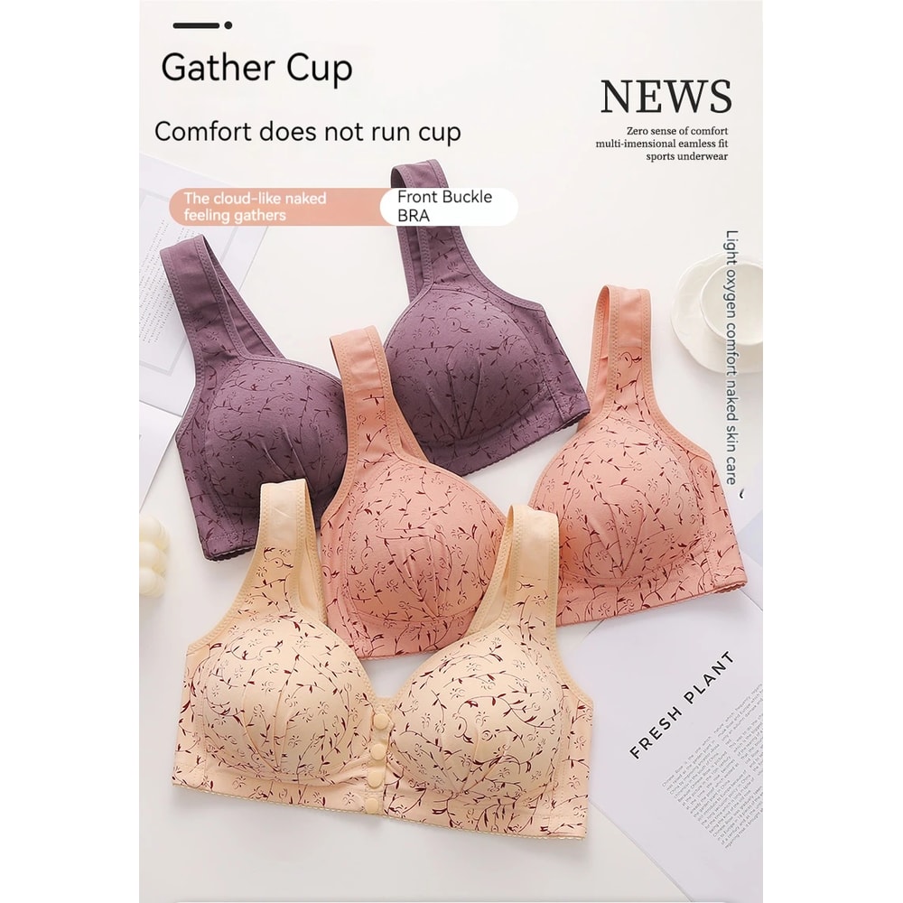 ComfortFit Front Closure Bra – Wireless Support, Anti Sagging & Super Comfortable Everyday Bra for Women