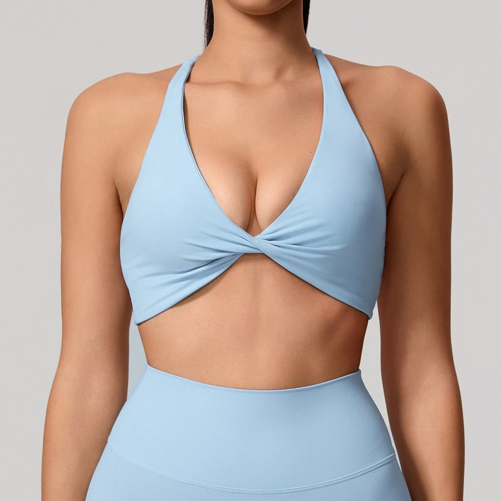 Supportive Backless Cross Strap Yoga Gym Workout Bra For Women 5