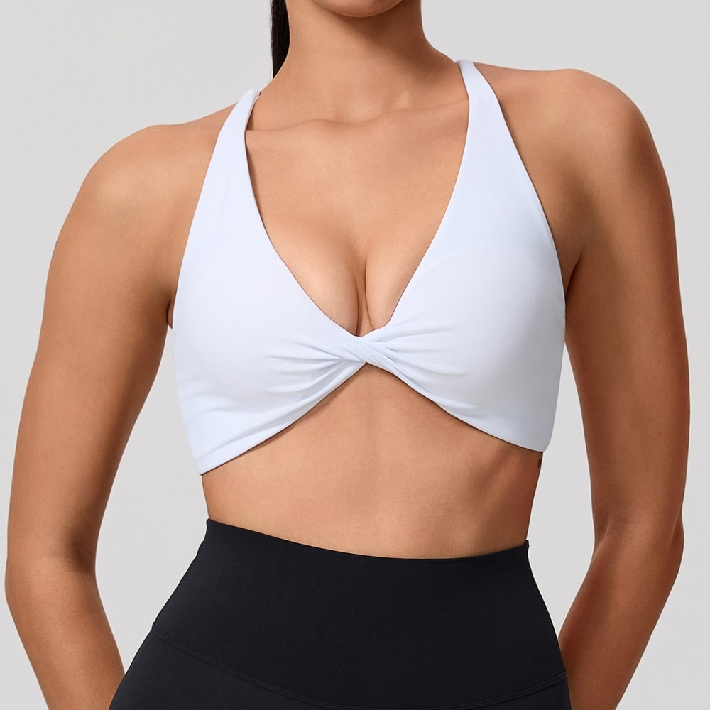 Supportive Backless Cross Strap Yoga Gym Workout Bra For Women 9