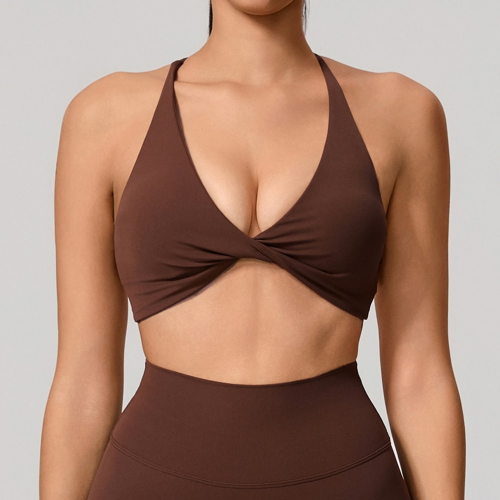 Supportive Backless Cross Strap Yoga Gym Workout Bra For Women 11