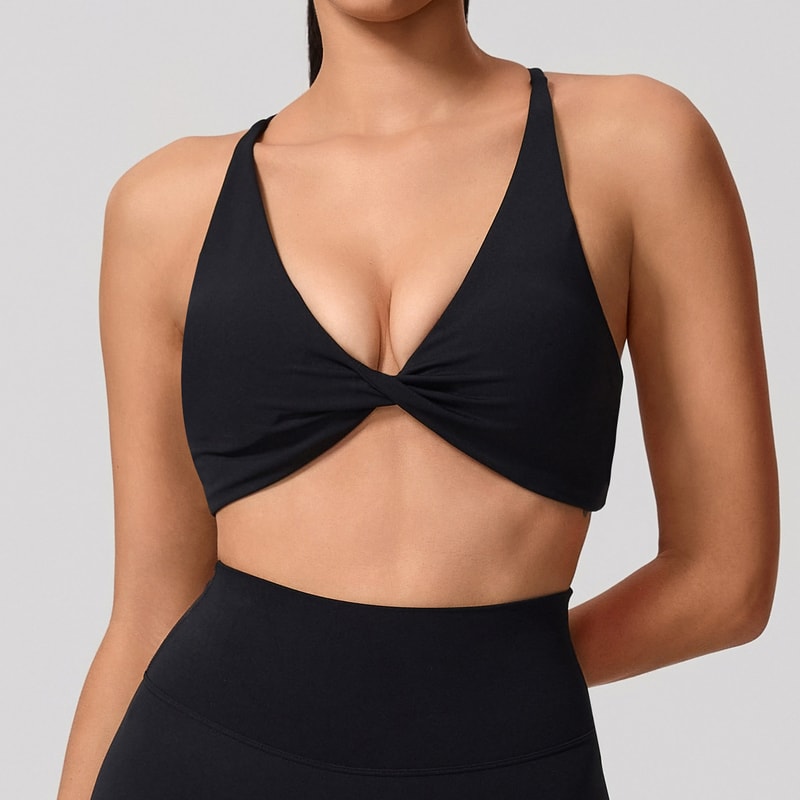 Supportive Backless Cross Strap Yoga Gym Workout Bra For Women 12