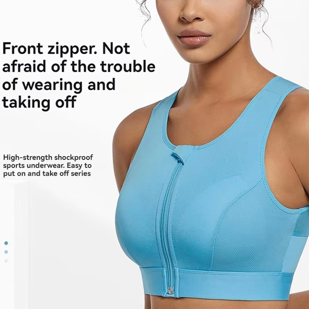 Plus Size Front Zip Support Bra Wireless Full Coverage Longline Comfort