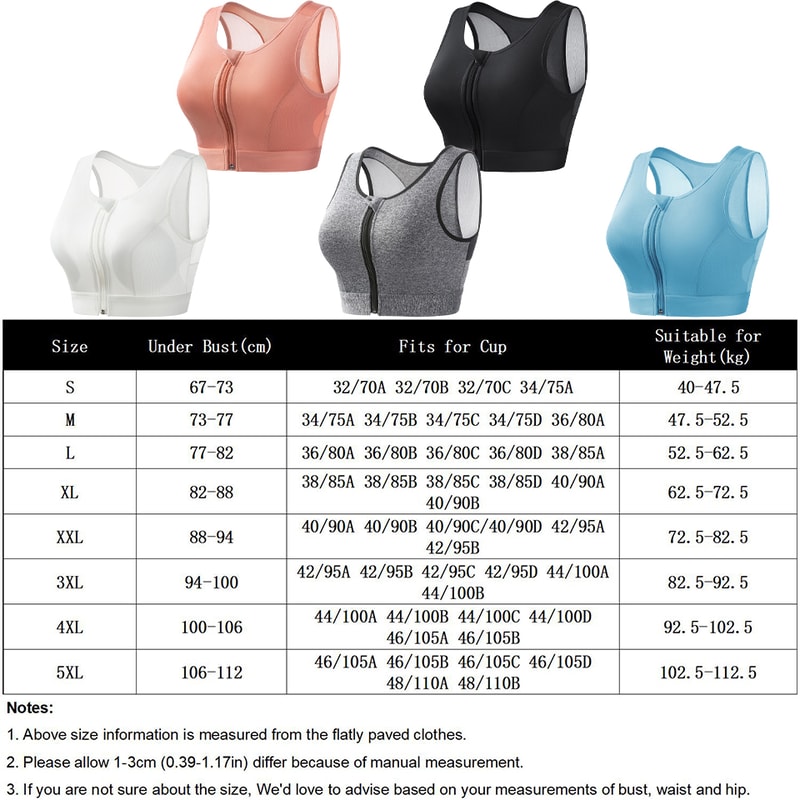 Plus Size Front Zip Support Bra Wireless Full Coverage Longline Comfort