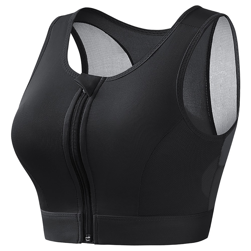 Plus Size Front Zip Support Bra Wireless Full Coverage Longline Comfort