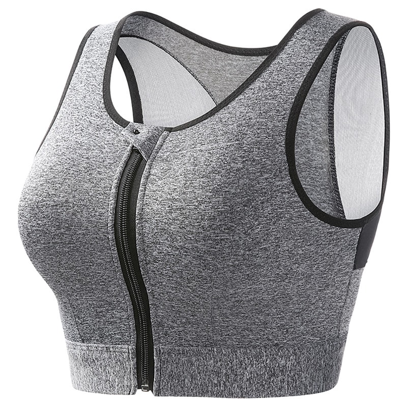 Plus Size Front Zip Support Bra Wireless Full Coverage Longline Comfort