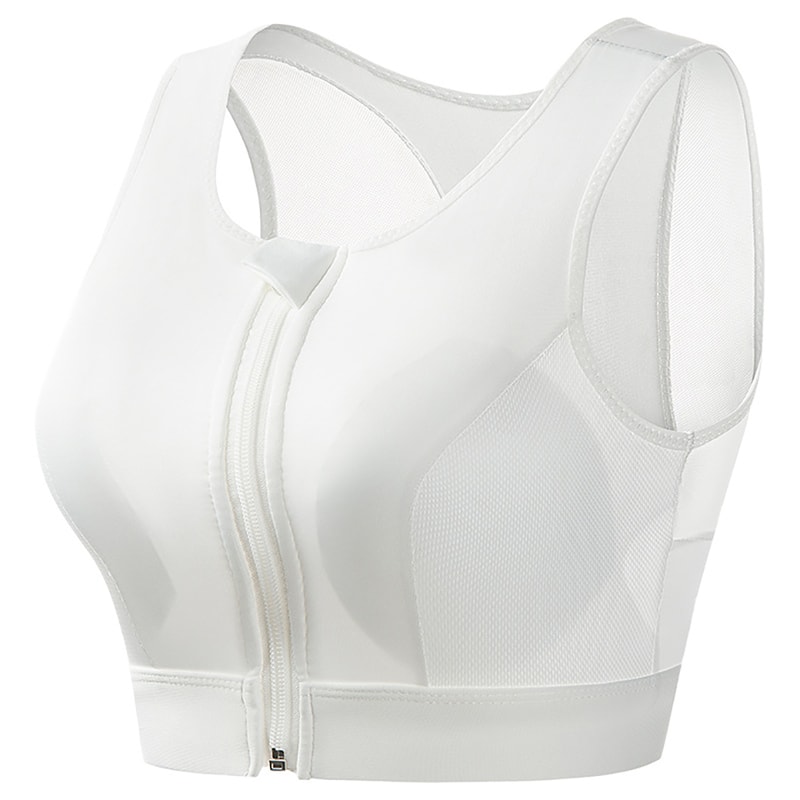 Plus Size Front Zip Support Bra Wireless Full Coverage Longline Comfort