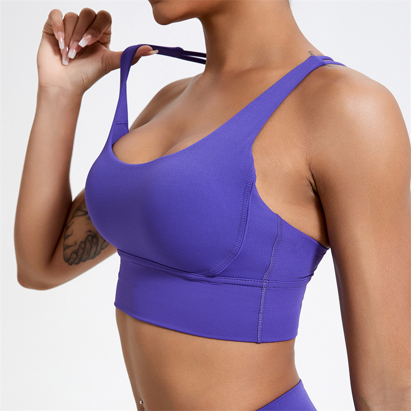 Premium Womens High Support Sports Bra – Shockproof Running Bra & Yoga Fitness Vest with Gathering Elastic Comfort