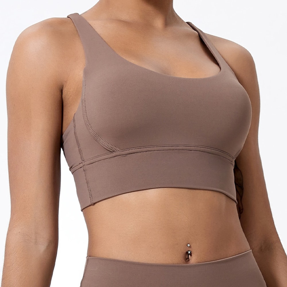 Premium Womens High Support Sports Bra – Shockproof Running Bra & Yoga Fitness Vest with Gathering Elastic Comfort