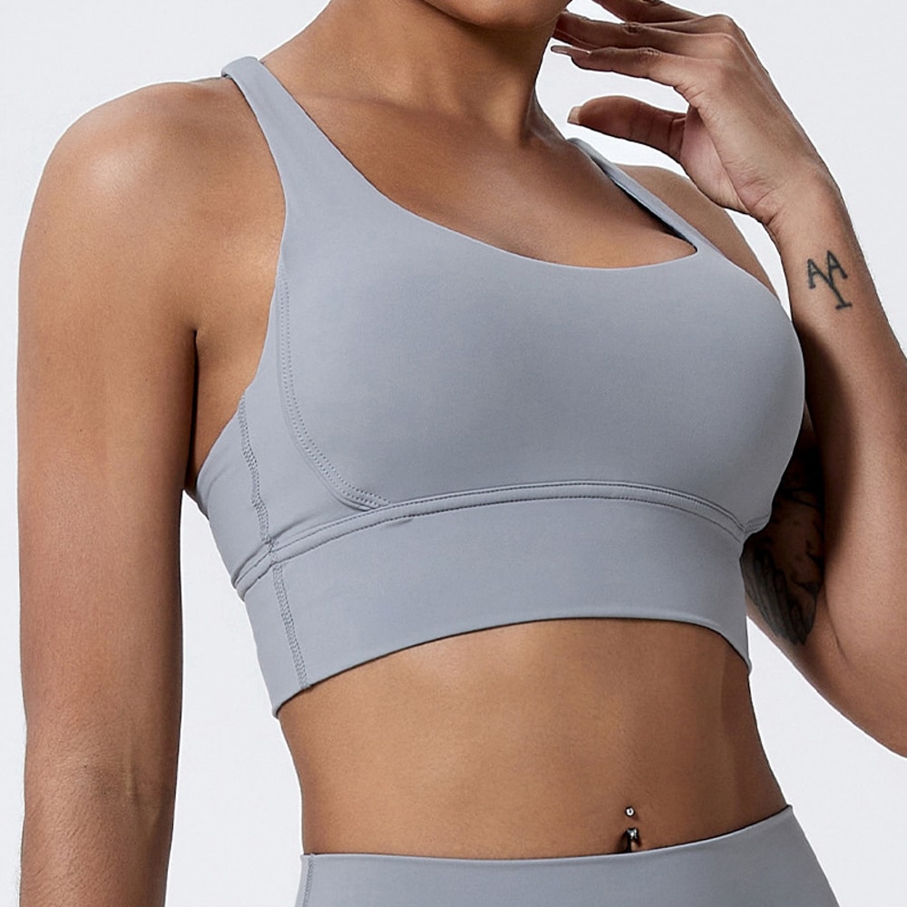 Premium Womens High Support Sports Bra – Shockproof Running Bra & Yoga Fitness Vest with Gathering Elastic Comfort